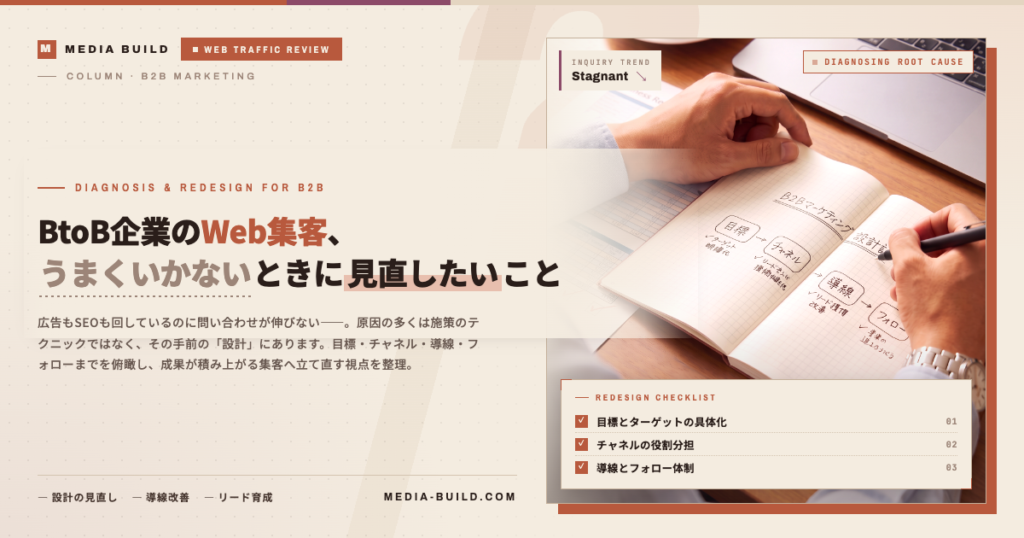 BtoB企業のWeb集客、うまくいかないときに見直したいこと