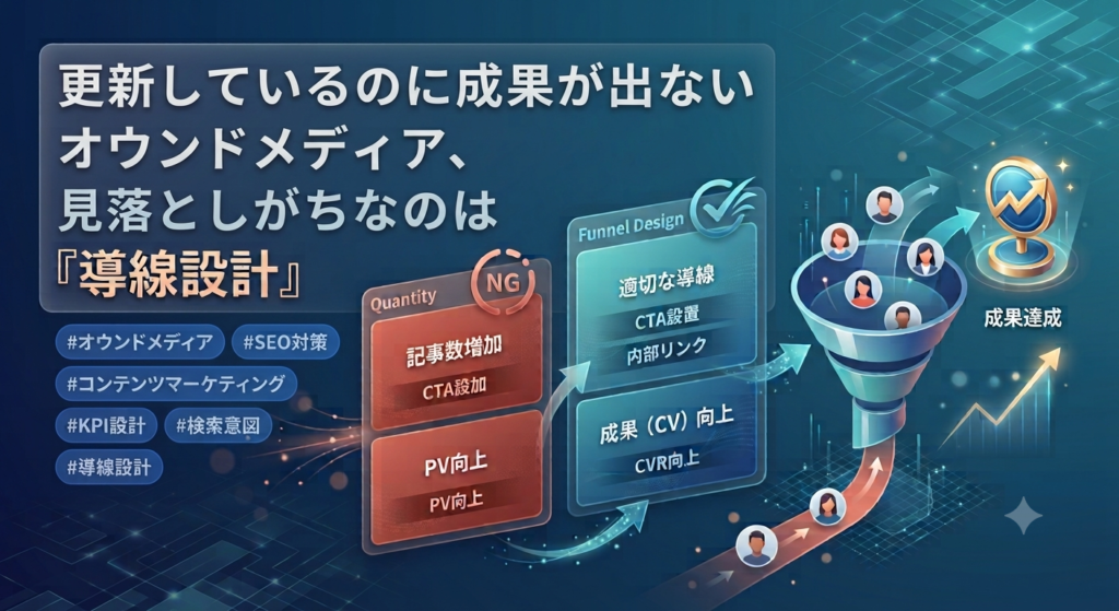 更新しているのに成果が出ないオウンドメディア、見落としがちなのは『導線設計